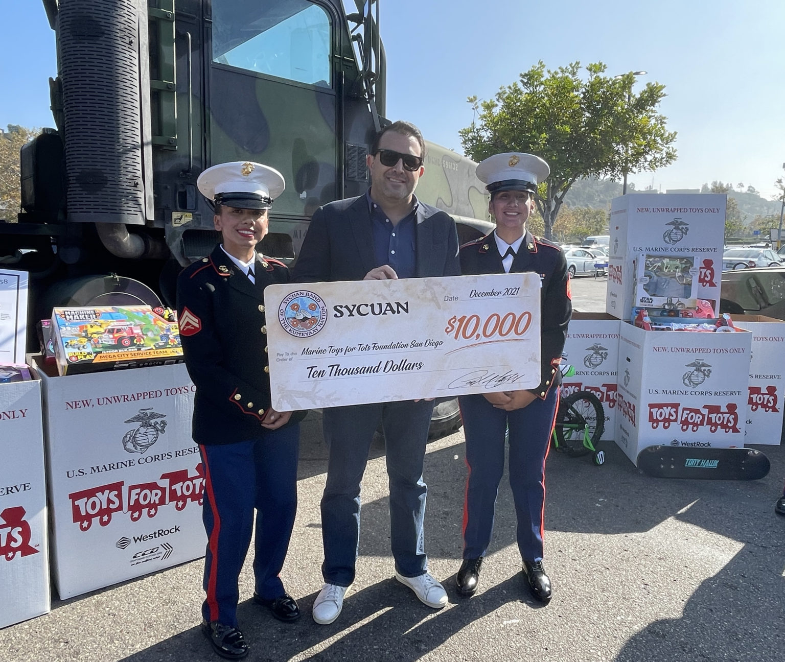 Sycuan Donates 10,000 to the Marine Toys for Tots Foundation Sycuan
